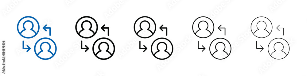 Aufkleber User interaction icon Outline vector logo for web ui
