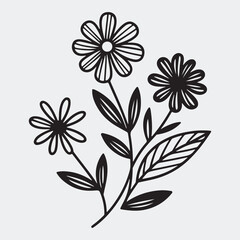 Flower Bloosm Line Art