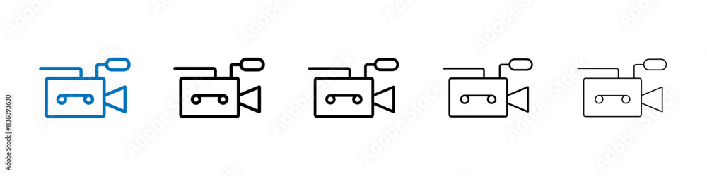 Poster video camera icon outline vector logo for web ui