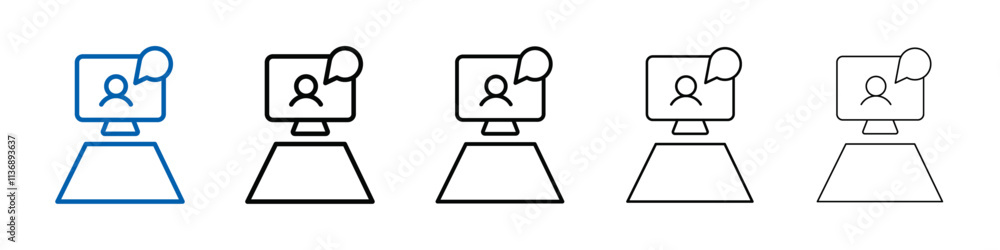 Poster video conference icon outline vector logo for web ui
