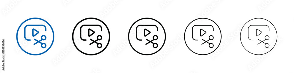 Poster video Editor icon Outline vector logo for web ui