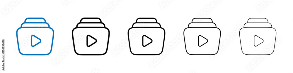 Poster video icon outline vector logo for web ui