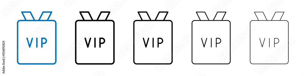 Poster vip neck tag icon outline vector logo for web ui