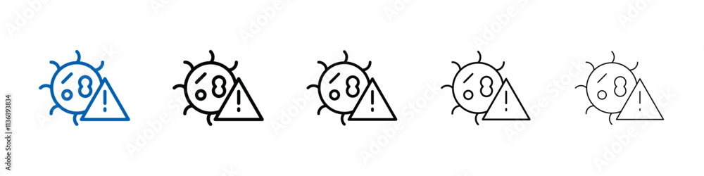 Poster Virus Warning Alert icon Outline vector logo for web ui
