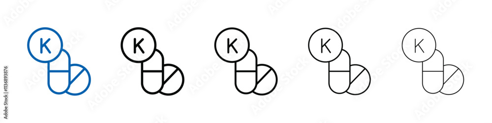 Poster vitamin k icon outline vector logo for web ui