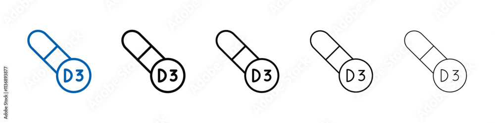 Poster vitamin d3 icon outline vector logo for web ui