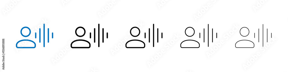 Poster voice icon outline vector logo for web ui