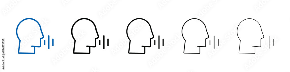 Poster voice recognition icon outline vector logo for web ui