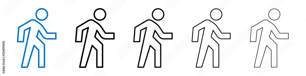 Aufkleber walk icon outline vector logo for web ui