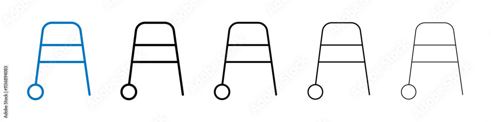 Poster Walker icon Outline vector logo for web ui