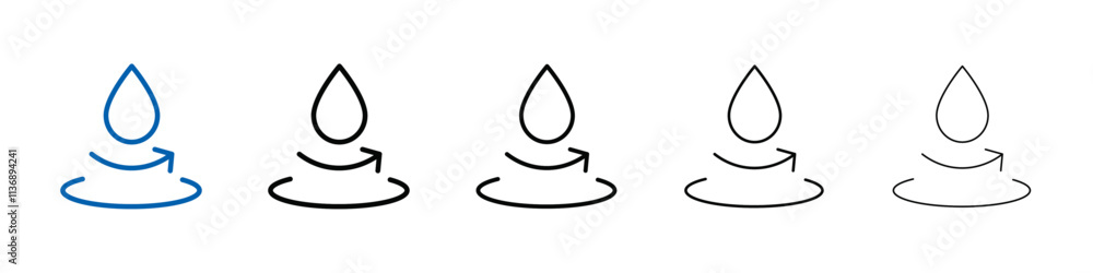 Poster water repellent surface icon outline vector logo for web ui