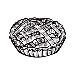 pierig, cherry, baking, line, linear, outline, minimalism, graphic, dough, dessert, homemade, concise, style, food, bakery, pattern, decorative, black and white, ornament, breakfast, sweet, delicious