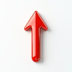 Red arrow pointing up, symbolizing growth, success, and positive trends in business, finance, and marketing concepts.