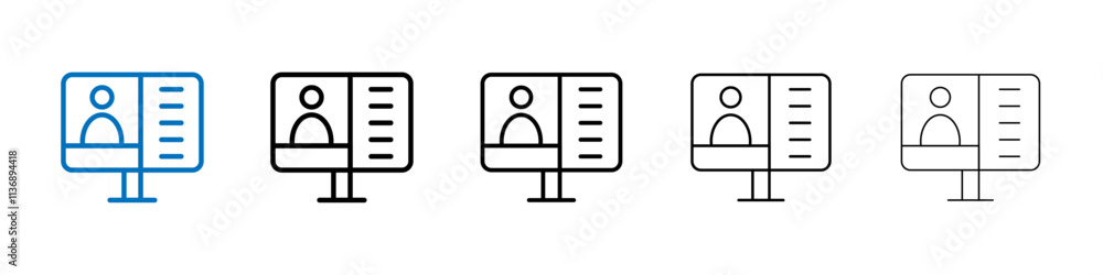 Poster webinar icon outline vector logo for web ui