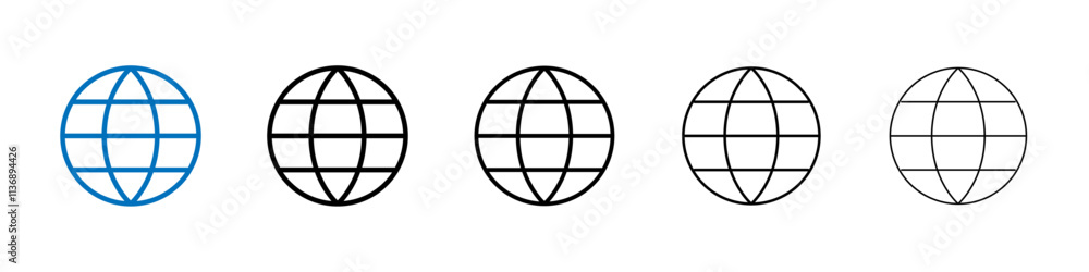 Leinwandbilder website globe icon outline vector logo for web ui