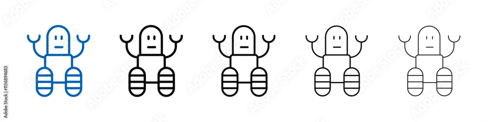 Poster Wheels robot icon Outline vector logo for web ui