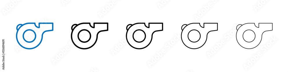 Poster Whistle icon Outline vector logo for web ui