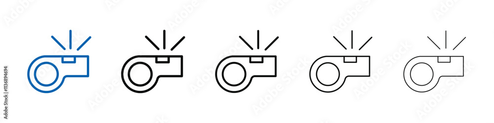 Poster whistle icon outline vector logo for web ui
