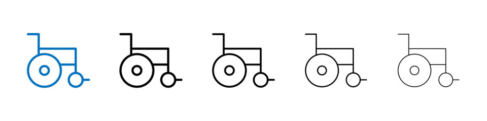 Wheelchair icon Outline vector logo for web ui