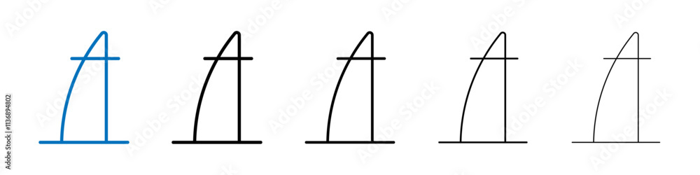 Poster Windsurf icon Outline vector logo for web ui