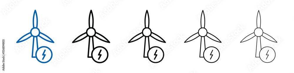 Poster wind power plant icon outline vector logo for web ui