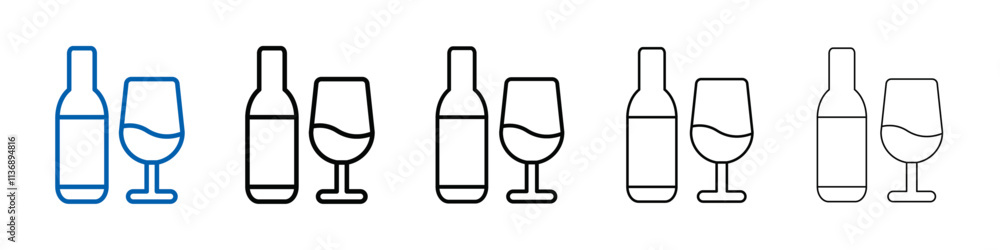 Aufkleber wine icon outline vector logo for web ui