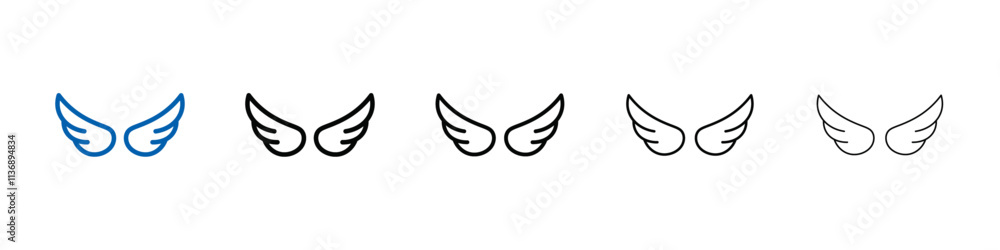 Poster Wings icon Outline vector logo for web ui