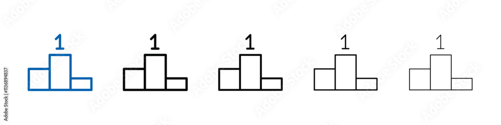 Poster winner podium icon outline vector logo for web ui