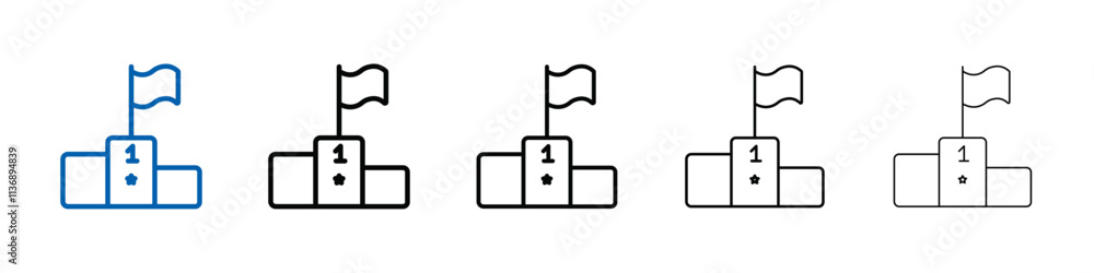 Poster winner podium icon outline vector logo for web ui