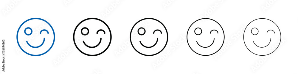 Aufkleber winking eye icon outline vector logo for web ui