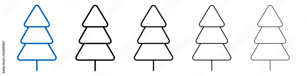 Poster winter tree icon outline vector logo for web ui