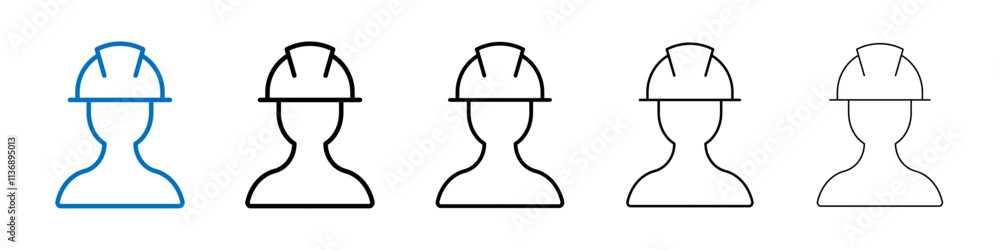 Aufkleber Worker icon Outline vector logo for web ui