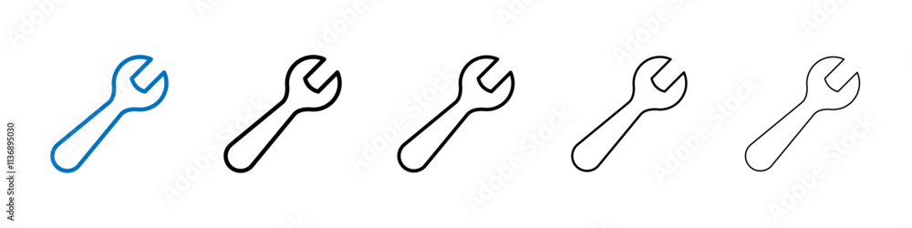 Aufkleber wrench icon outline vector logo for web ui