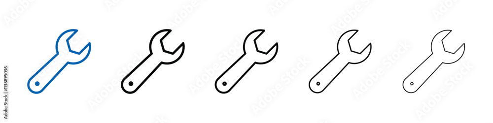 Poster Wrench icon Outline vector logo for web ui