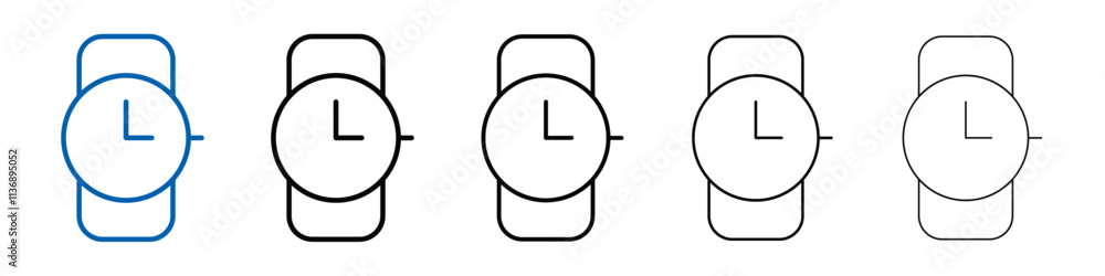 Poster wristwatch icon outline vector logo for web ui
