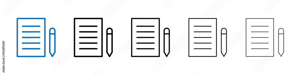 Aufkleber writing icon outline vector logo for web ui
