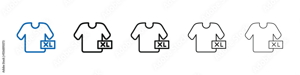 Poster xl shirt size icon outline vector logo for web ui