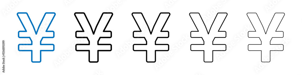 Poster Yen icon Outline vector logo for web ui