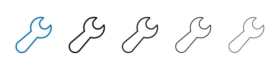 Wrench icon Outline vector logo for web ui