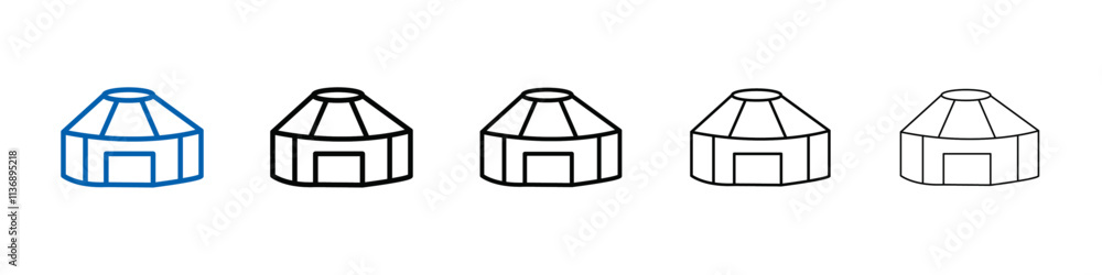 Aufkleber yurt icon outline vector logo for web ui