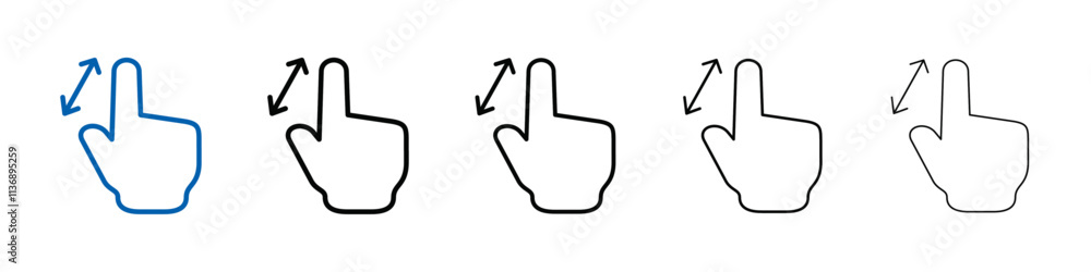 Poster zoom gesture icon outline vector logo for web ui