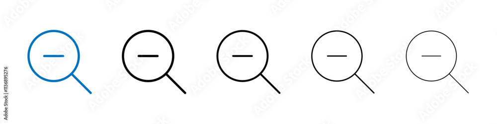 Poster zoom out icon outline vector logo for web ui