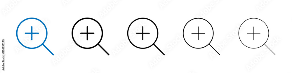Poster Zoom in icon Outline vector logo for web ui