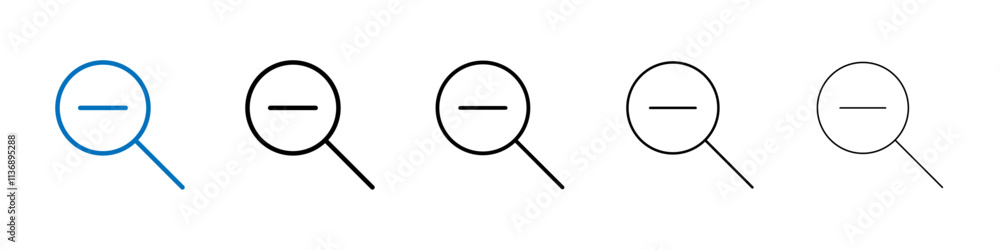 Poster zoom out icon outline vector logo for web ui