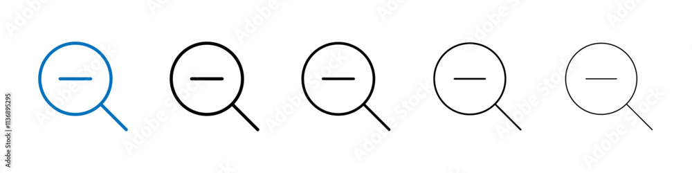 Poster Zoom out icon Outline vector logo for web ui