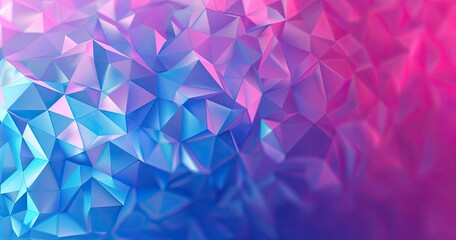 Obraz premium A vibrant abstract background with a 3D polygonal design in blue and pink hues.