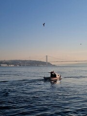 Fototapeta premium Lonely boat in the Bosphorus