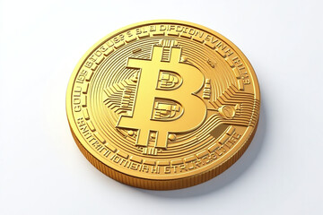 gold bitcoin mockup illustrated white