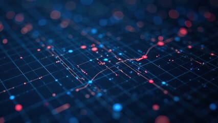 Obraz premium Digital pixel or bit patterns that symbolize data and communication