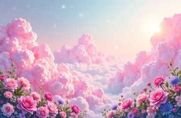 soft pastel whimsical dreamscape background